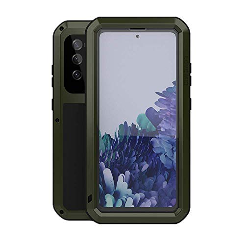 Coque Samsung S20 FE 5G LOVE MEI en métal vert avec verre trempé