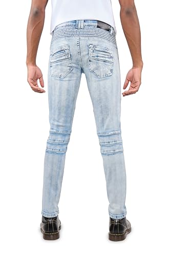 X RAY Men's Skinny Biker Jean, Comfy Flex Stretch Moto Denim Jeans Pants2