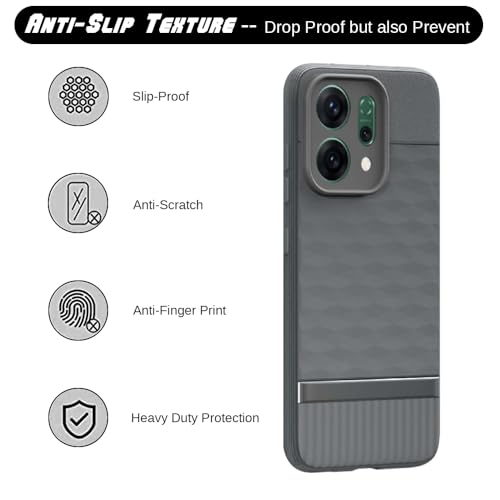 Image of Shockproof Case for Oppo Reno14 5G | Full Camera Protection | TPU Flexible Back Cover for Oppo Reno14 5G (Graphite Grey)