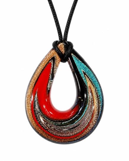 Teardrop Glass Pendant | Black & White Artistic for Women & Girls | 4 cm Height, 14 gms-image-15