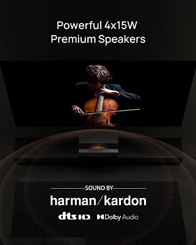 XGIMI Aura 4K UHD Ultra Short Throw Projector for Home Theater I 1800 ISO Lumens HDR10 Integrated 60W Harman Kardon Speaker I Android TV 10.0 I Wireless Casting