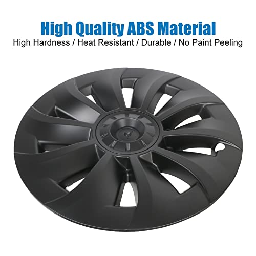 Automotive Hubcap 19 Inch Replacement Wheel Cap Set Compatibility With Tesla Model 3 2020 Full Rim Cover Hub Cap Car Accessories 4Pcs ( Color : Bright Black ) #TOP3