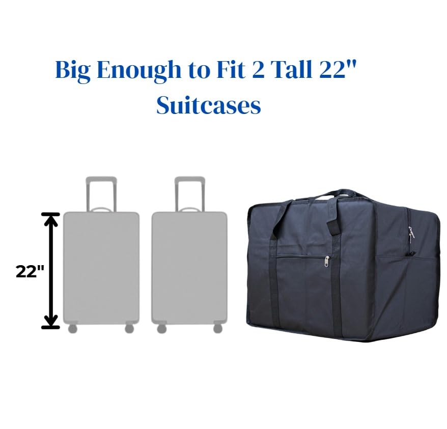 2 PCS Travel Bag Set, Square Cargo Travel Duffle Bag, Canvas Luggage Tote, TSA Approved, Size 25x19.5x13 in, Holds up to 50 lb3