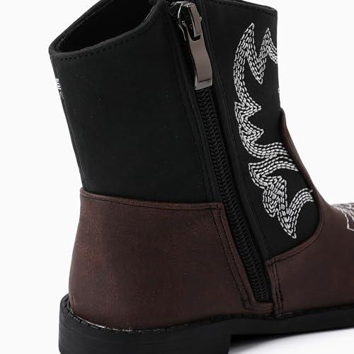 PATPAT Girls Cowboy Boots for Little/Big Kid Mid Calf Western Cowgirl Boots4