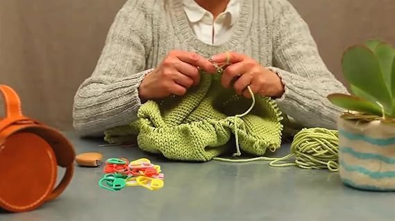 Image of QALAM Kaari 100 Pcs Stitch Markers Set for Knitting & Crochet | Locking Plastic Stitch Markers with Box | Durable Needle Clips for Yarn, DIY Sewing, and Handmade Craft Projects