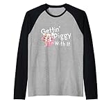 Gettin Piggy With It - Pig Lover - Funny Animal Saying Gift Raglan Baseball Tee
