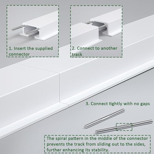Riel invisible de techo de 1,5 m para cortina moderna, sistema de aluminio blanco con kit 6