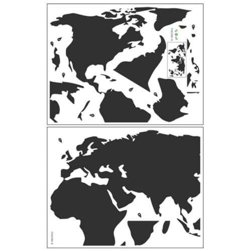 Homoyoyo Pegatina de Pared Fácil de Quitar y Reposicionar Mapa del Mundo 1 Juego Minimalista en Pvc, Diseño de Contorno Simple para de Hogar y