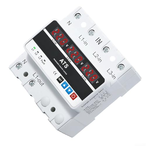 Convertisseur de tension triphasé 63A avec écran LCD et montage rail DIN