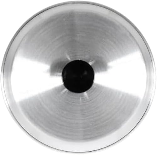 Vista 3 de Juego de 2 cubiertas de aluminio para parrilla de 7 pulgadas con perilla de plástico negro, cubierta redonda de queso de hamburguesa y cubierta