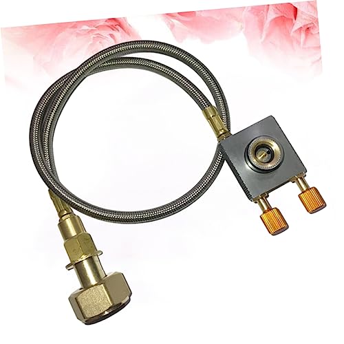 Yardwe Outdoor Gas Tank Inflation Adapter Gas Refill Tool for Camping Stoves Safe Conversion Joint to Flat Gas Tanks Compatible with Cylinders2