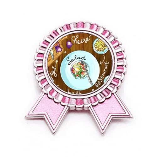 Broche rose en forme de figue de salade en métal taille M pour look de restaurant élégant
