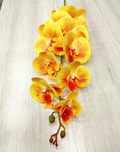 4pcs artificielle Latex Fleurs papillon Orchidée 9 têtes Real Touch Bonne qualité Orchidée Phalaenopsis 40" for la maison décoration florale (Color : Milky White) Cover