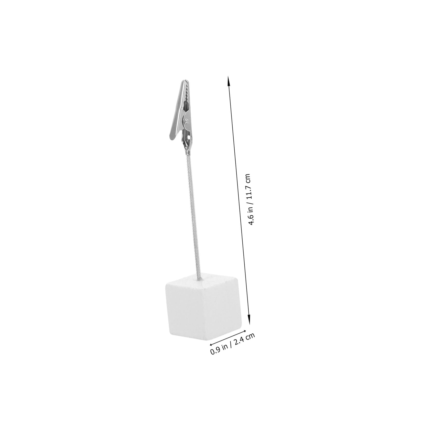 Porta Memo a Clip Base Cubo 10 Pezzi in Legno Argento