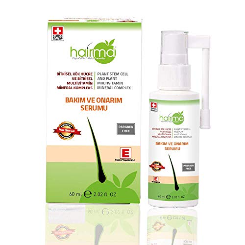 HairMD Serum for Damaged Hair - Pharmacy Hair Loss Prevention Serum for Thin and Loose Hair - New Hair Growth Serum with Malus Domestica, Saw Palmetto, Provitamin B5-60 ml Serum for All Hair Types