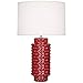 Robert Abbey RR800 Dolly - One Light Table Lamp, Ruby Red Glazed Finish with Fondine Fabric Shade