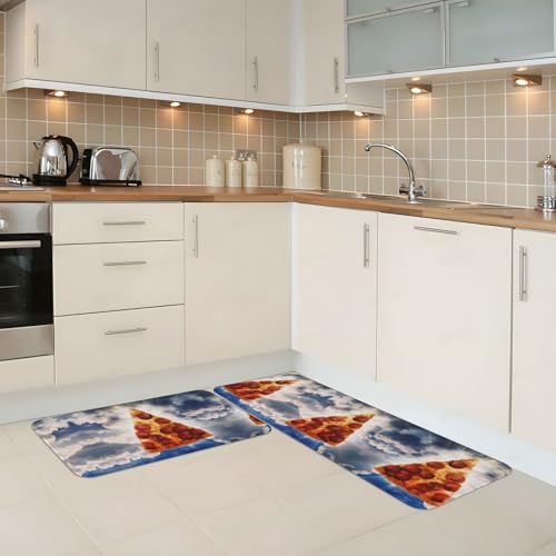 Alfombrillas de cocina con base antideslizante y tapete protector estampado de 2 piezas 3