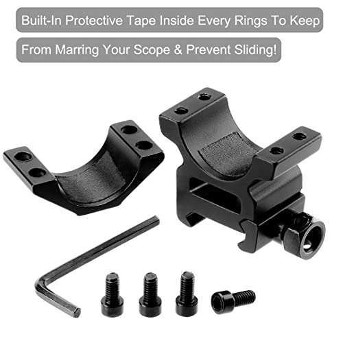 1'' Scope Rings, 2Pcs High Profile or 2Pcs Medium Profile 1 Inch Scope Mount Rings for Picatinny Rail