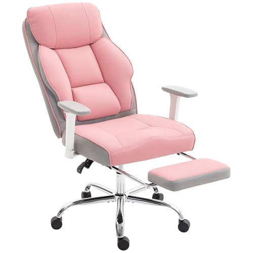 SUPPORTO ERGONOMICO: Goditi il massimo comfort su questa sedia da scrivania con schienale sagomato in schiuma che si adatta alla linea dei fianchi, imbottitura spessa (seduta 12 cm, schienale 13 cm) e poggiatesta integrato per un supporto avvolgente, che riduce la pressione sulla colonna vertebrale e sui fianchi