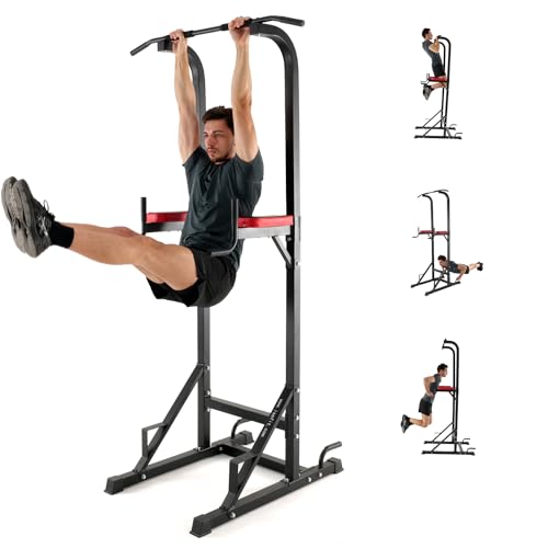 ISE 5in1 Power Tower Workout Dip Station, Multifunzione...