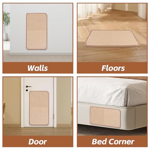 1 arranhador de parede para gatos, arranhador de parede de tecido de sisal, arranhador de parede de