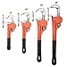 Goplus 4pcs Pipe Wrench Set, Heat Treated Plumbing Wrench w/Soft Grip, Adjustable Jaws, 8