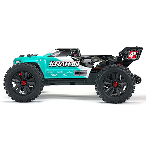 Arrma Rc Truck 1/10 Kraton 4X4 4S V2 Blx Speed Monster Truck Rtr (Batteries And Charger Not Included), Teal, Ara4408V2T1 #TOP6