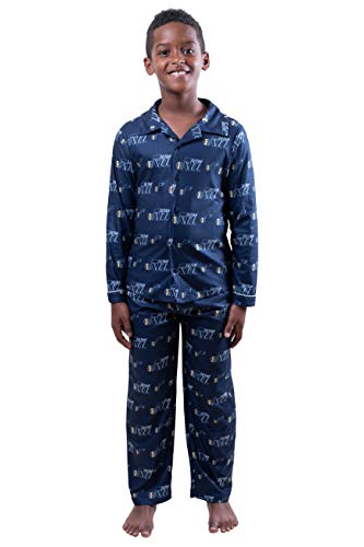 Ultra Game NBA Official Youth 2-Piece Super Soft Button Down Pajamas Set, Utah Jazz, Boys Sizes, 14-16