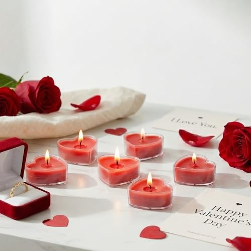 Image of IRIS Acrylic Heart Shaped Tealight Candle |Romance Fragrance | Pack of 10 | Burns Upto 2 Hours |Idially for Gifting