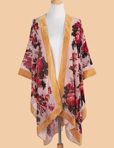 Image of MJ SERECA Women's Casual Long Velvet Kimono