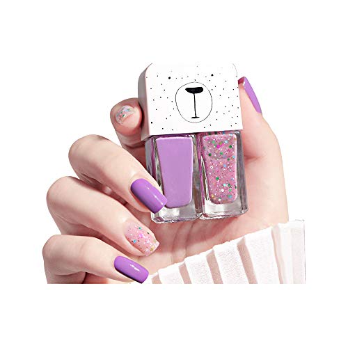 Clest F&H Ensemble de vernis à ongles (2 bouteilles)-Non-toxique écologique vernis à ongles à séchage rapide Longwear vernis à ongles brillant finition...