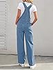 luvamia Overalls Women Loose Fit Denim Bib Baggy Overall Jumpsuit Straight Wide Leg Stretchy Jean Pants Fashion A3 Blue Shadow Size Medium Fits US 8-10 #1
