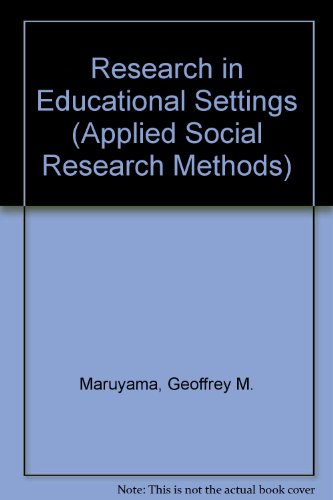Research in Educational Settings (Applied Socia... 0803942079 Book Cover
