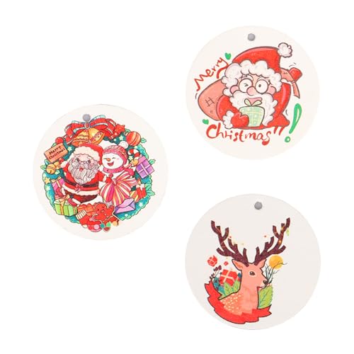 Image of 3 Pcs Biodegradable Wood Pulp Cellulose Compressed Cleaning Sponge Premium Kitchen Dishwashing Sponge Hanging Decorations for Christmas Tree Decorations, Kitchen, Bathroom and Surface Cleaning