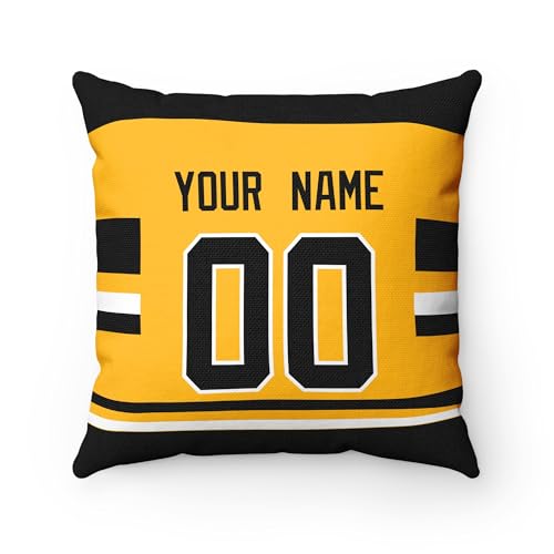 Image of ANTKING Pittsburgh Throw Pillow Personalized Custom Any Name and Number for Men Women Boy Gifts