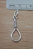 Sterling Silver Detailed 3D 20x7mm Hangmans Noose Rope Charm - Jewelry Making DIY Crafting Charm Beads for Bracelets