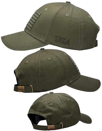 Image of Antourage American Flag Unisex Baseball Hat for Men and Women | USA Flag Mesh Snapback Flat Visor Cap + 2 Patriotic Patches