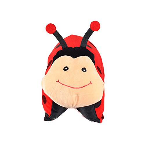Image of Ultra Cute Animal Folding Cushion Soft Toy, 18 x 13 inches (Lady Bug)