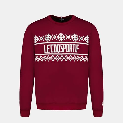 Pull Le Coq Sportif Noel LF Crew Sweat N°2 M rouge Rambo taille M molleton homme