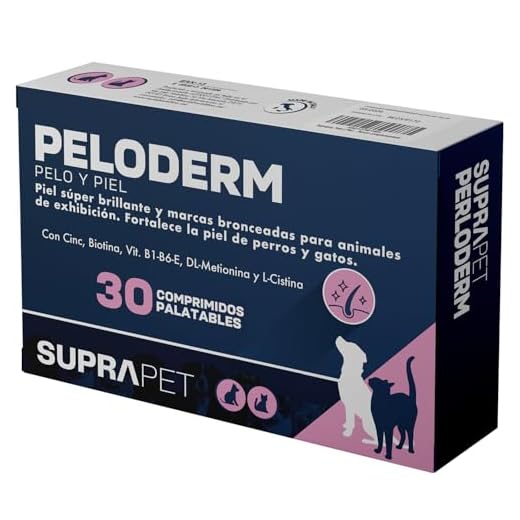 Suprapet, Peloderm para Perros y Gatos 30 Comprimidos a Base de Biotina, Zinc, Vitaminas B, Metionina y Cistina para el Bienestar y Brillo del Pelo | Pienso complementario