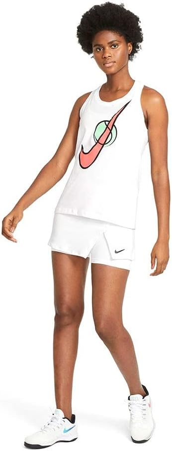 Nike Court Victory Women's Tennis Skirt Skort (as1, Alpha, l, Regular, Regular) Black/White