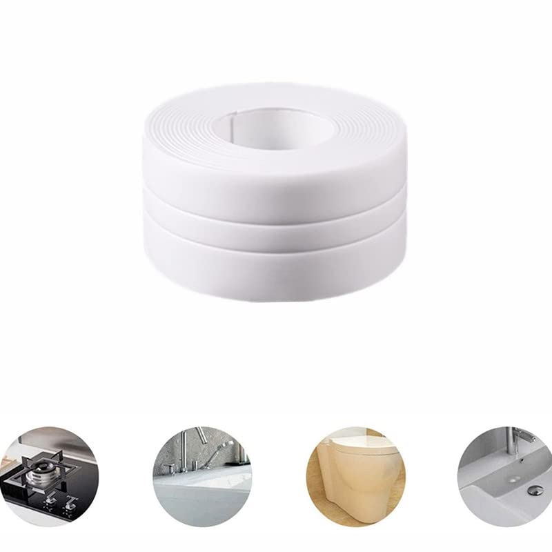 Caulk Strip, Waterproof Caulking Tape PVC Caulk Strip for Bathtub Kitchen Sink Toilet Wall Edge Protect (1.96“ X ”125”)