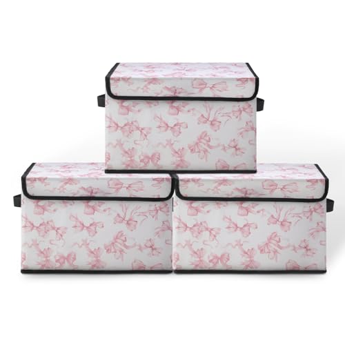 Image of Stackable Storage Bins with Lids,Closet Organizers Fabric Box for Home and Office,Blanket Clothes Organizers,Under Bed Storage Containers 3 Pack