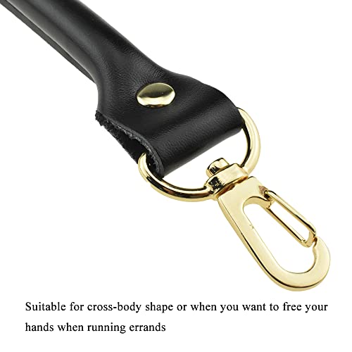 Image of Hahiyo Purse Handle Replacement Cowhide Leather Handle Strap Shoulder Handbag Tote Belt Lobster Swivel Clasp Buckle Sturdy Easy Clip on Attach Stay on Not Slip off Not Leave Mark on Body 15.7inch 2PCS