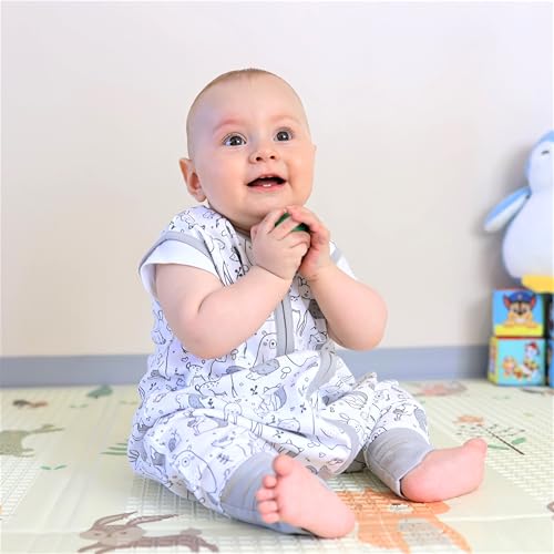 Image of Mama Cheetah Toddler Sleep Sack with Feet 4T-5T, 0.5 TOG Organic Cotton Baby Wearable Blankets with Legs, Baby Sleeping Bag for Walkers, Early Walker X-Large, 3-Pack