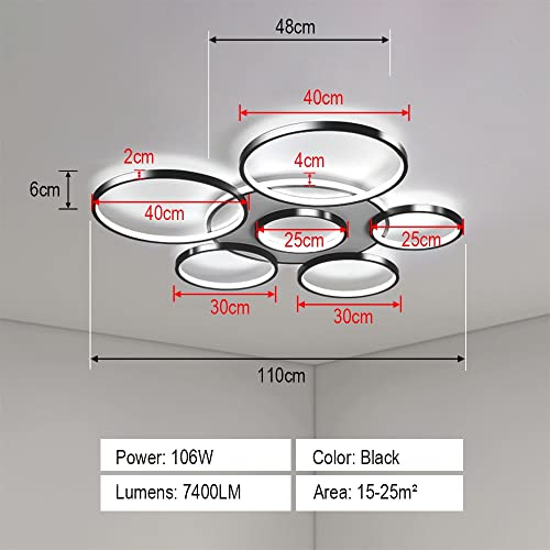 Plafonnier LED moderne à intensité variable 110cm noir cuisine