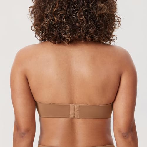 Image of DELIMIRA Women's Strapless Bra Minimizer Seamless Underwire Unlined Bandeau for Big Bust