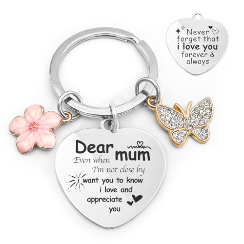 YISCOKO Mum Presents, Keyrings, Birthday & Mother's Day Gifts, Christmas Gifts