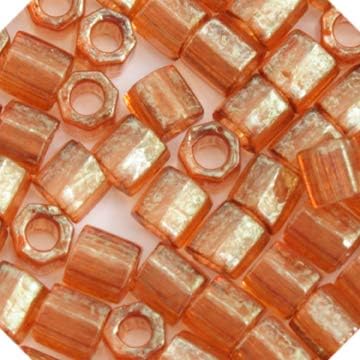 Miyuki Delica 8/0 Cut 5.2gms Japanese Seed Beads - Light Topaz Transparent Gold Luster