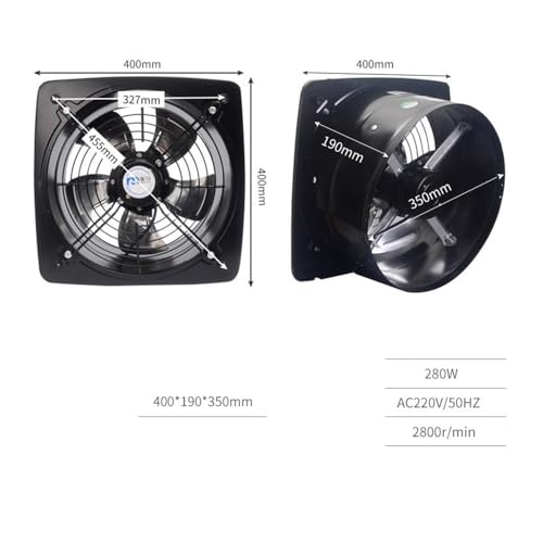Ventilador de ventilación 2800r/min Ventilador de ventilación 40 x 40 x 19 cm Cocina doméstica Extractor de alta potencia para baño miniatura 2